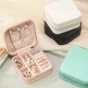 97a1ed5f57d5e517 1PC Organizer Display Travel Zipper Case Boxes Earrings Necklace Ring Portable Jewelry Box Leather Storage