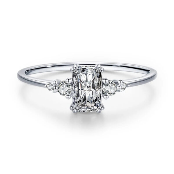 Modian Rectangle Dazzling Ring Solid 925 Sterling Silver Clear Cubic Zirconia Finger Rings For Women Wedding Fine Jewelry Anel