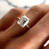 97ac4f4ba9197aee SpringLady Sterling Sier 8*10mm Emerald Cut Four-claw White High Carbon Diamond Ring Women's Fine Jewelry Accessories