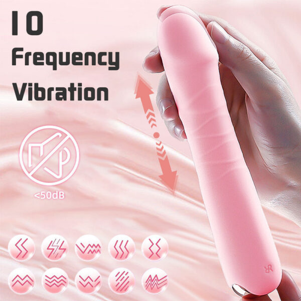 10 Modes Telescc Vibrator Women High Speed Motor G-Spot Climax Dildo Vibrating Female Masturbator Adult Sex Toy for Woman