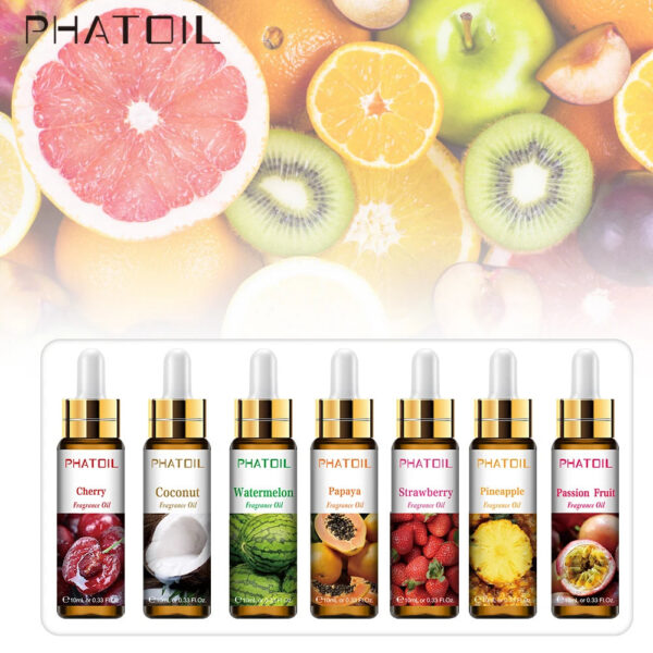 97b67c5924c7b4fa 10ml Strawberry Fruit Fragrance Oils Diffuser Soap Candle Perfume with Dropper Apple Cherry Mango Lemon Pineapple Banana Coconut