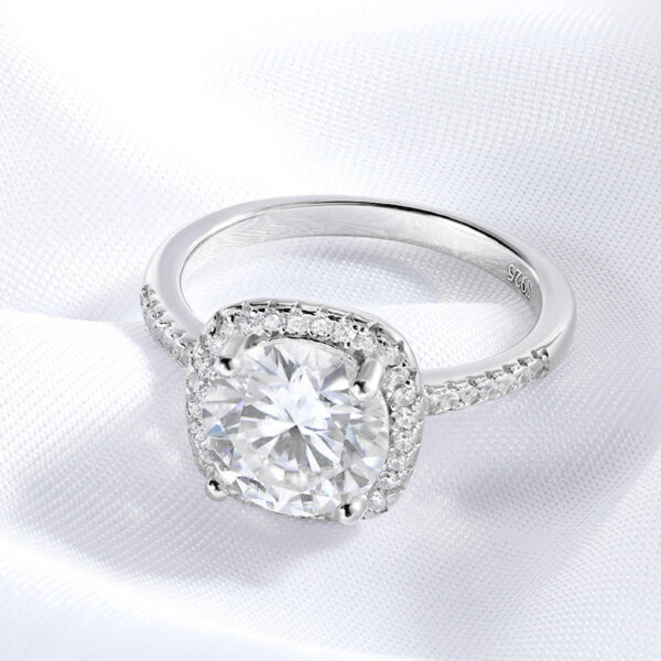 97b75c978496273e Smyoue 0.3-3CT D Color Certified Moissanite Rings for Women Square Sparkling Lab Diamond Promise Band 100% Sterling Sier