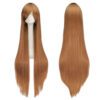 Long Straight Cosplay Wig Purple Black Red Pink Blue Dark Brown 100 Cm Synthetic Hair Wigs
