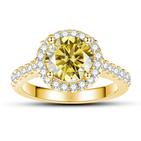 97c60beb9e457040 JoyceJelly 1CT 6.5MM Moissanite Diamond Rings Female Sterling Sier Plated 14K Gold Wedding Engagement Fine Jewelry