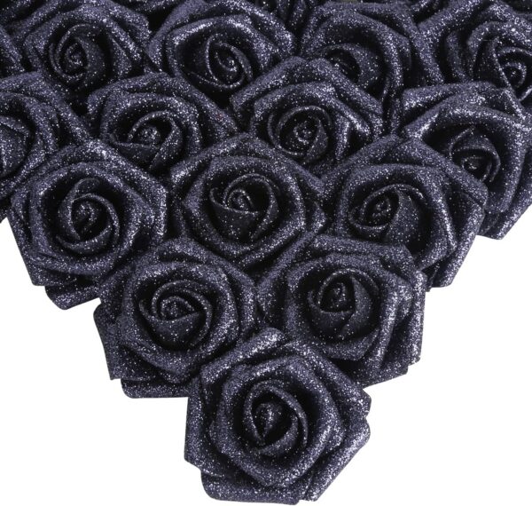 97cd57f4089bfc92 IPOPU Artificial Flowers, 25pcs Foam Glitter Roses Glitter Foam Rose Foam Rose with Stem for DIY Wedding Bridal Bouquet Home Party Decoration(Coffee)