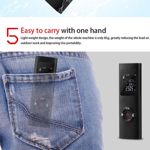 40M/60M Smart Laser Rangefinder Digital Mini Distance Measuring Meter Portable USB Charging Electronic Space Measurement Device