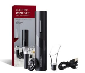 97d1c908572f8cef 1pc Black Electric Automatic Corkscrew Creative Wine Bottle Opener with USB Charging Suit for Home