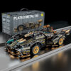 Black V12 RC Tech Racer 1:14DIY Roadster building block assembly Block car toy birthday gift