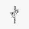 New arrival Double Heart Sparkling Ring Solid Sier Women girlfriend Gift Jewelry For Lover CZ diamond P brand finger nail Rings with Original box Set