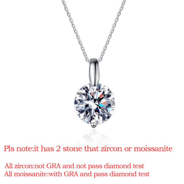 97f9ac30317a54c7 Smyoue 1-3CT 9MM Real Moissanite Necklace Sterling Sier Round Brilliant Cut Lab Created Diamond Pendant for Men Women Box