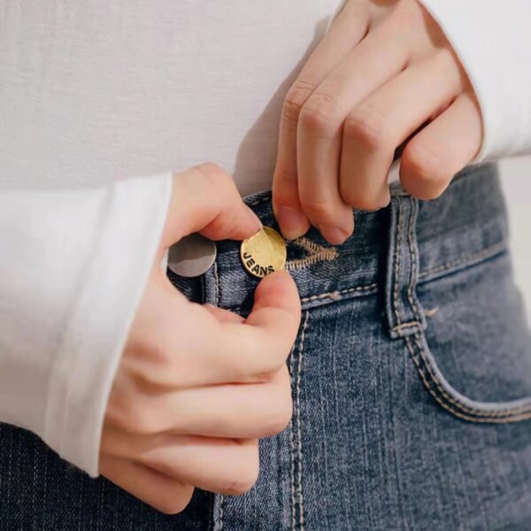 97fa606c53bbd3c5 5pcs Metal Extender Perfect To Any Pants Free Sewing Retractable Jeans Waist Button Extended Buckles Fixing Kit