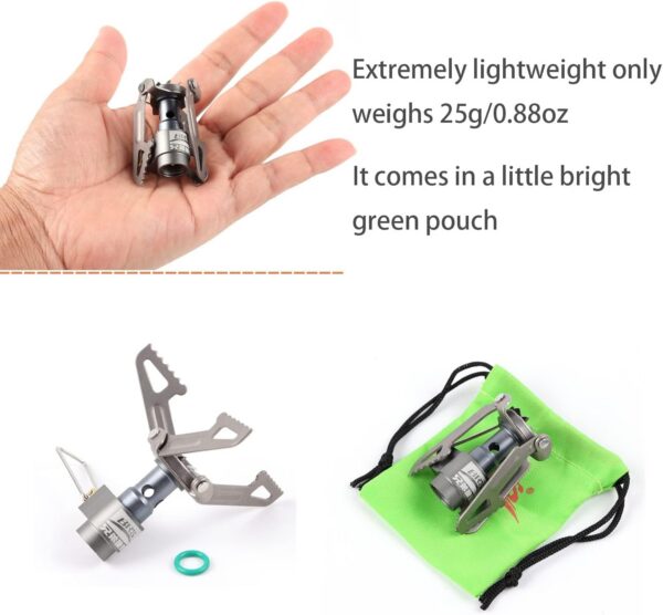 981a73d7c51131ce BRS 3000T Ultralight Backpacking Stove - Portable Pocket Titanium Camping Gas Burner - Only 26g With Extra Backup O-Ring