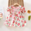 Sweet Baby Girl Dress Summer Soft Skin-friendly Children Clothing Lovely Flower Ribbon Toddler Dresses 0-3 Y Kids Daily Clothes