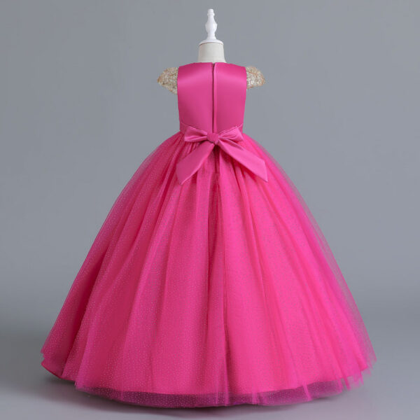 982c3b32306a7ded Christmas For Girls Children Costume Bow Kids Wedding Party Dresses Pageant Formal Evening Host piano performance Dress