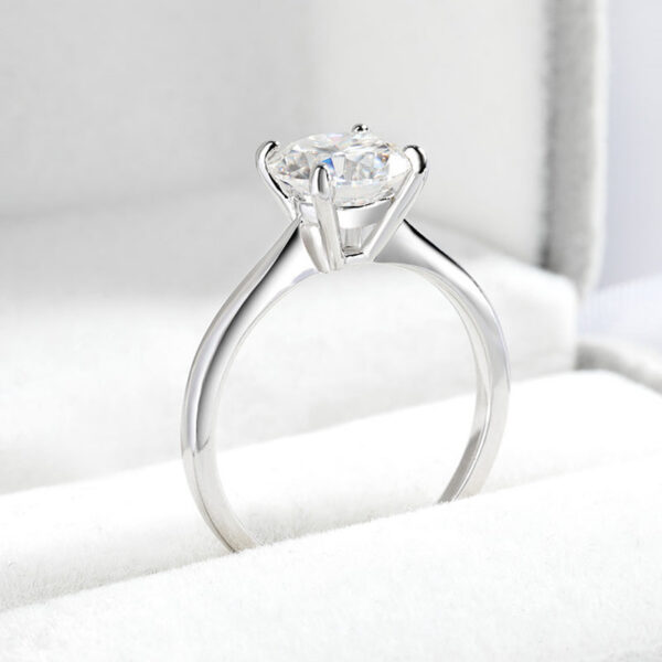 Smyoue White Gold 2ct 100% Moissanite Engagement Ring for Women S Sterling Sier Lab Diamond Promise Wedding Band Jewelry