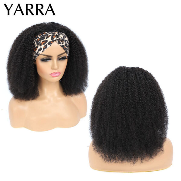 Afro Kinky Curly Human Headband Wig For Black Women 180% Density Glueless Brazilian Remy Full hine Made Hair YARRA