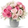 Artificial Peonies Silk Flowers, Faux Peony Bouquet 4 Bundles Florals Arrangements Decor for Farmhouse Home Boho Wedding Table Centerpiece, Fake Plastic Flowers Bulk for Vase Decoration (Pink Purple)