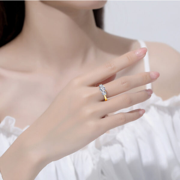 98797786de03d3c5 Yellow Gold Moissanite Rings for Women Total Is 2ct D Color VVS1Eternity Engagement Jewelry With Certificate Original Trend Gift