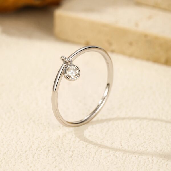 988bb74024cf6416 MODIAN D Color Round Moissanite Ring 925 Sterling Silver Small Charms Sparkling Finger Rings For Women Wedding Jewelry Gift