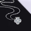1.2CT Lucky Grass Moissanite Necklace for Women Fine Jewelry 925 Sterling Silver Diamond Pendants Necklaces Valentine's Day Gift