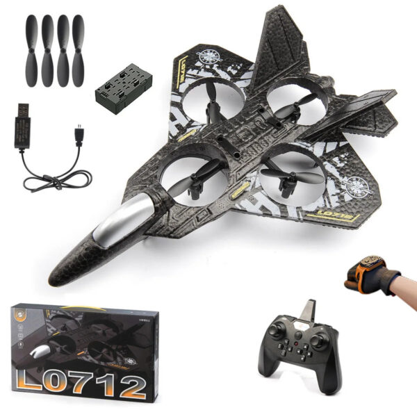 98b7a3ce2a373715 L0712 RC Plane 2.4G Remote Control Aircraft Gravity Sensing Helicopter Glider with Light EPP Foam Fighters for Boys Children