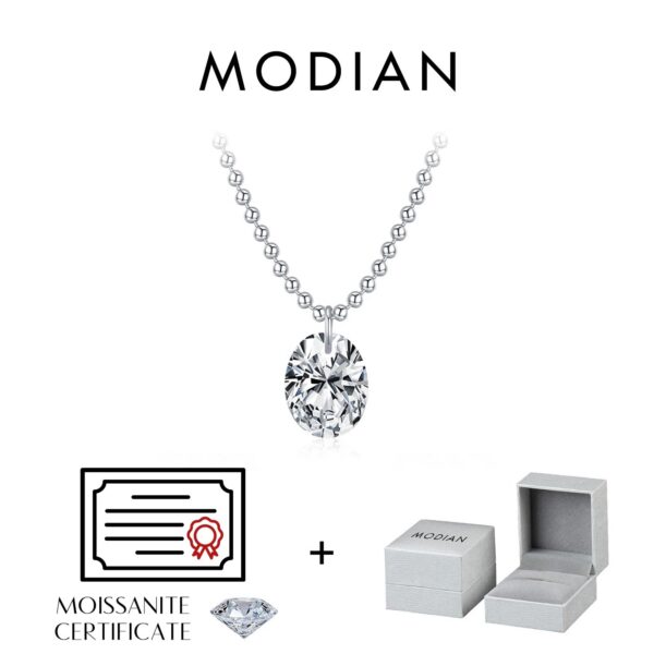 98bab290659d986e MODIAN 6 Styles D Color Geometric Moissanite Necklaces 925 Sterling Silver Dazzling Pendant Necklace For Women Fine Jewelry