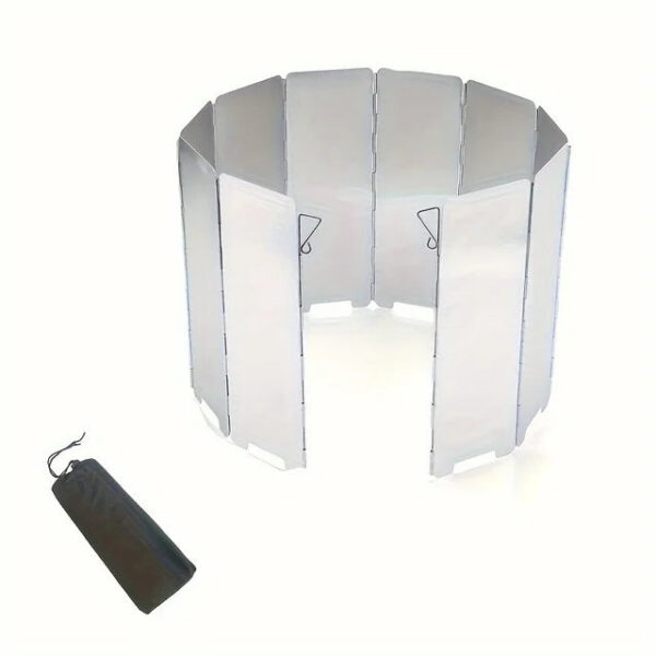 10 Plates Foldable Gas Windshield Outdoor Camping Cooking Burner Windproof Screen Aluminium Alloy Stove Wind Shield
