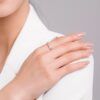 Modian Fashion Geometric Clear CZ Ring Real 925 Sterling Silver Exquisite Stackable Finger Rings For Women Statement Jewelry