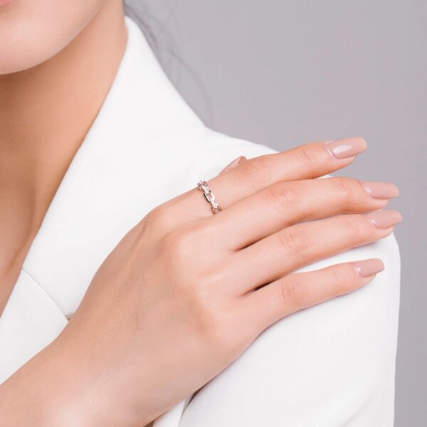 Modian Fashion Geometric Clear CZ Ring Real 925 Sterling Silver Exquisite Stackable Finger Rings For Women Statement Jewelry
