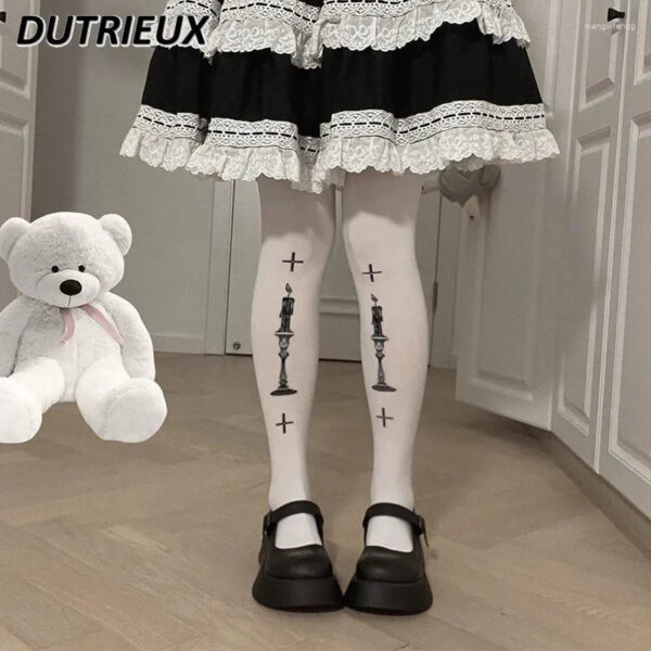 Women Socks Lolita Women's Spring And Summer Veet Printed Pantyhose Sweet Japanese Girl Wear Tight Body Leggings