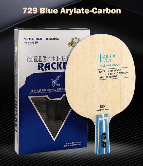 991e47fcca8fd142 Original 729 Friendship Yellow ALC Table Tennis Blade 5 Wood 2 Arylate Carbon Professional Ping Pong Blade Blue ALC Offensive