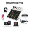 V4 Interface with Bluetooth USB Recording Computer 48V Phantom Power Delay Replay Effects, 4-Channel Audio Mixer
