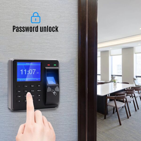 992aabf446aff1fe 2.4 Inch Attendance Machine Fingerprint/Password/ID Card Recognition Time Clock Employee Checking-in Recorder Multi-language