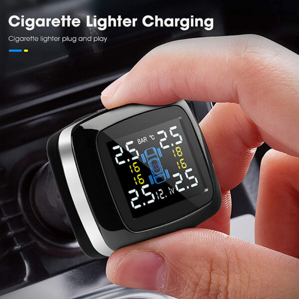 Digital Display Electronic Automobile Universal Tire Pressure Monitor Rotatable Cigarette Lighter Tpms System
