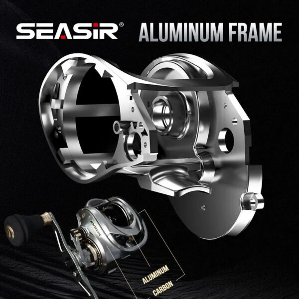 993e1c2cef565faf Seasir Megacuda Baitcasting Reel Drag 15KG Deep Spool 6.5:1 Aluminum Frame Carbon Side Double Handle Jigging Metal Reel Seawater