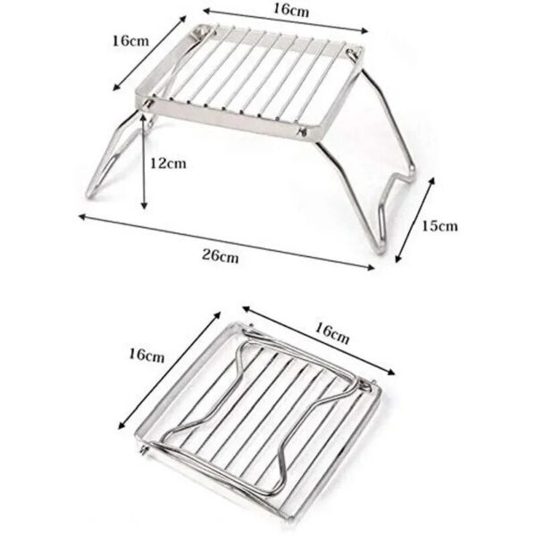 994352c41eab3bf5 Outdoor Stainless Steel Stove Camping Portable Folding Mini Barbecue Rack Set Pot Baking Tray Holder