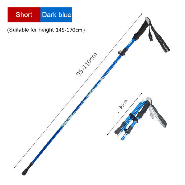 99551aa10830e873 5-Section Telescopic Folding Trekking Poles Outdoor Camping Ultralight Portable Foldable Walking Hiking Stick