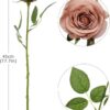 Artificial Rose Flower Dusty Rose Flower Silk Flowers 12 pcs with Long Stem Silk Roses Bouquet for Wedding Bridal Shower Party Home Decoration