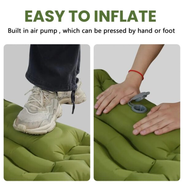 9960b8c787f54b64 WESTTUNE Outdoor Camping Inflatable Mattress Thicken Sleeping Pad with Built-in Pillow & Pump Air Mat for Travel Hiking Climbing