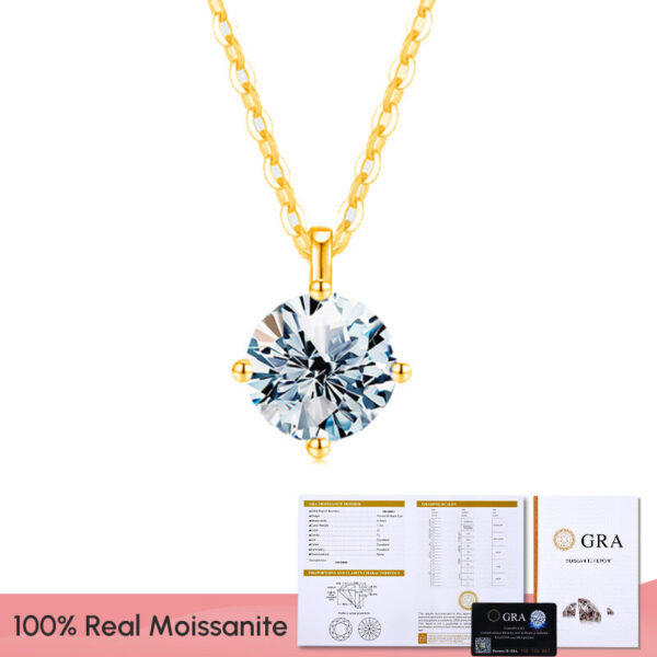 996450adde3f2cc2 GRA Certified Moissanite Diamond Classic Round Pendant Necklace for Women Sterling Sier Chain Wedding Fine Jewelry