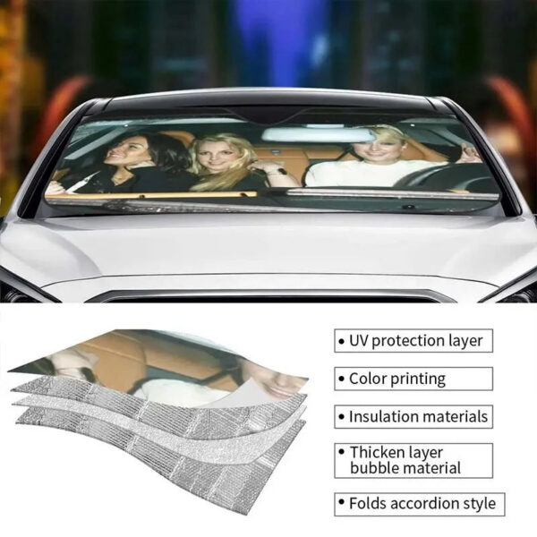 996b5d5eba82629a Fashion Printed Car Sunshade Windscreen Visor Windscreen Heat Reflector Protect Car Interior