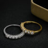997a2df5deabccd5 Smyoue 0.7CT 3mm Gemstone Moissanite Rings for Women S Sier Matching Wedding Diamonds Band Stackable Ring White Gold Gift