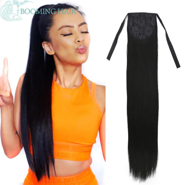 99820ab09c710a91 Curly Extensions Clip in Synthetic Drawstring Ponytail Wig Long 32Inch Water Wave Afro Pony Tail Women Hairpiece False