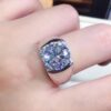 9995d2e5a32e4880 HOYON 5 Carat Diamond Style Hearts Arrows PT950 Color Moissanite Open Size Ring for Men and Women Sier Jewelry