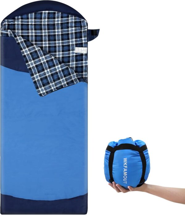9997ec651747be9e Backpacking Flannel Sleeping Bag Lightweight for Adults Hiking Ultralight Compact Sleeping Bag Portable Warm Weather Summer with Compression Sack