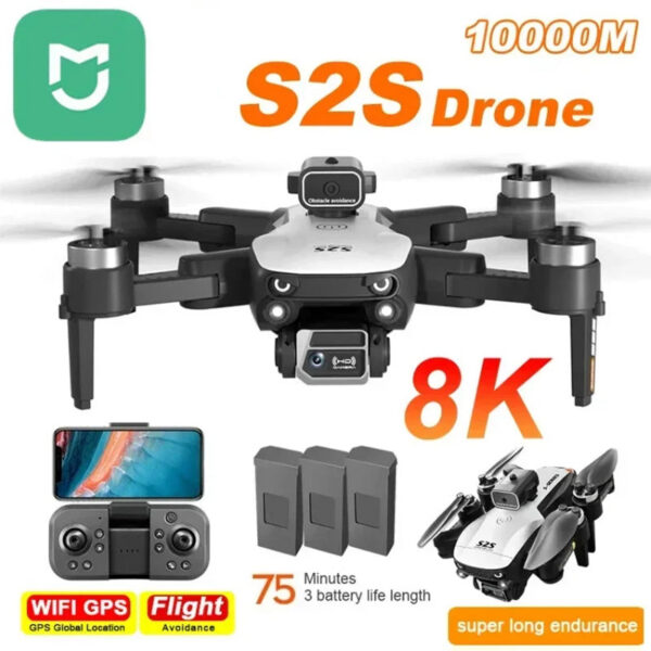 999b2c261f1a0ec3 MIJIA S2S Drone 8K 5G GPS HD Aerial Photography Dual-Camera Omnidirectional Obstacle Brushless Avoidance Quadcopter Toys