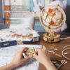 Wooden Globe Lamp Puzzle Games Birthday Gift Kids Adults for Home Decor Building Blocks 3D
