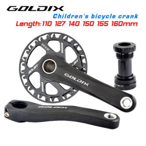 99a52992adbd9811 GOLDIX Children Bicycle Crankset 110/127/140/150/155/160mm Crank with Protective Disc 30T 32T Chainwheel Kids Bike Accessories