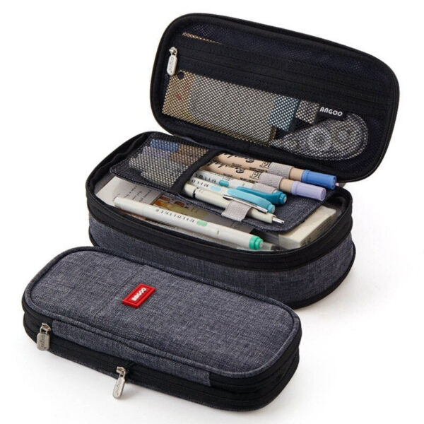 99ad29efc4f7f1df Large Pencil Case Pen with Zipper Big Capacity Pouch Organizer Stationery Storage Bag for Student Gift