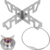 KBNIAN Kreuz Ständer Alkohol Kreuzständer Topfkreuz Tragbar Edelstahl Alcohol Stove Zubehör Ultraleichter Campingkocher Zubehör für Draussen Wandern Camping (9,6 * 2,9 * 0,1 cm)